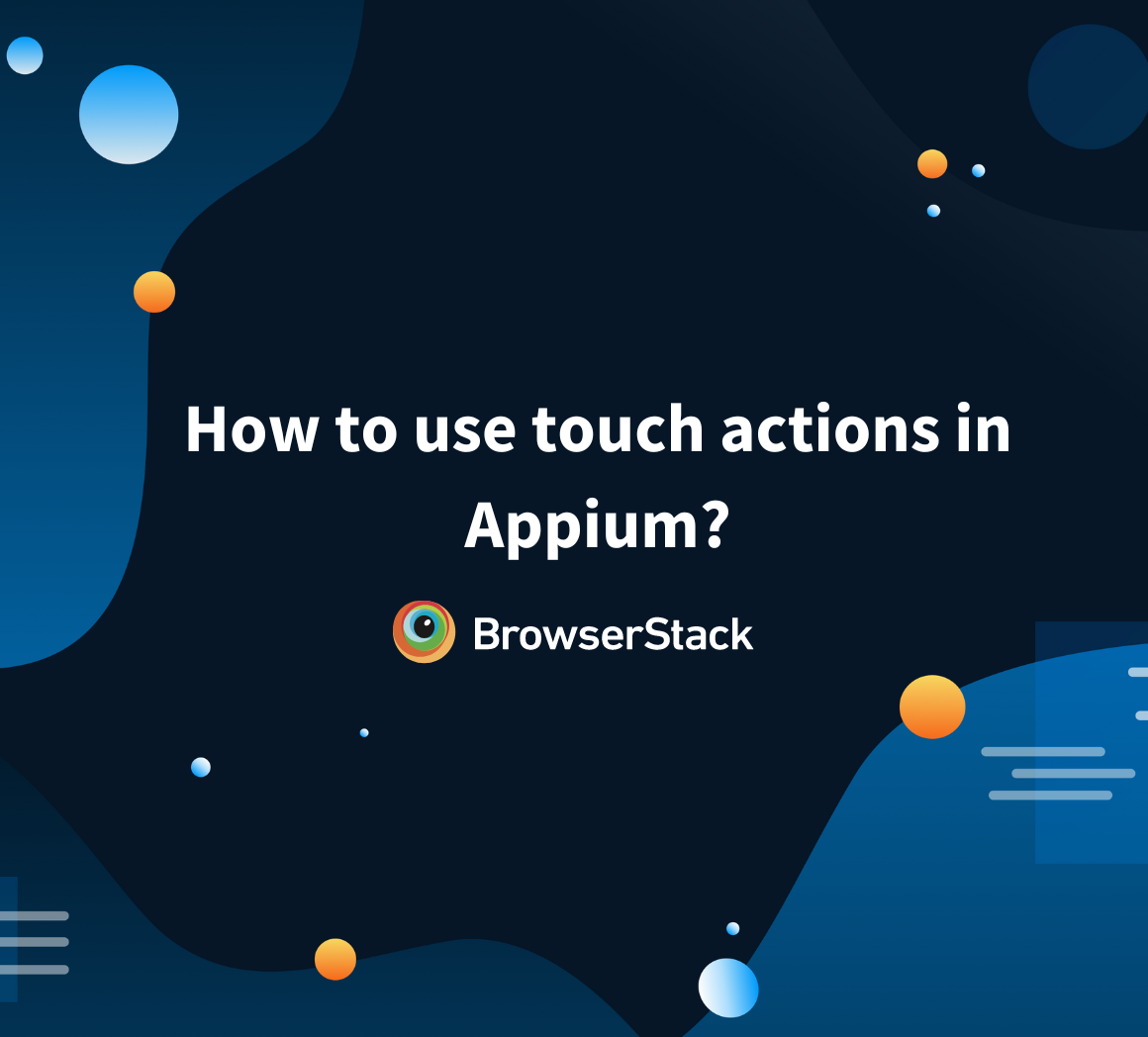 How to use touch actions in Appium