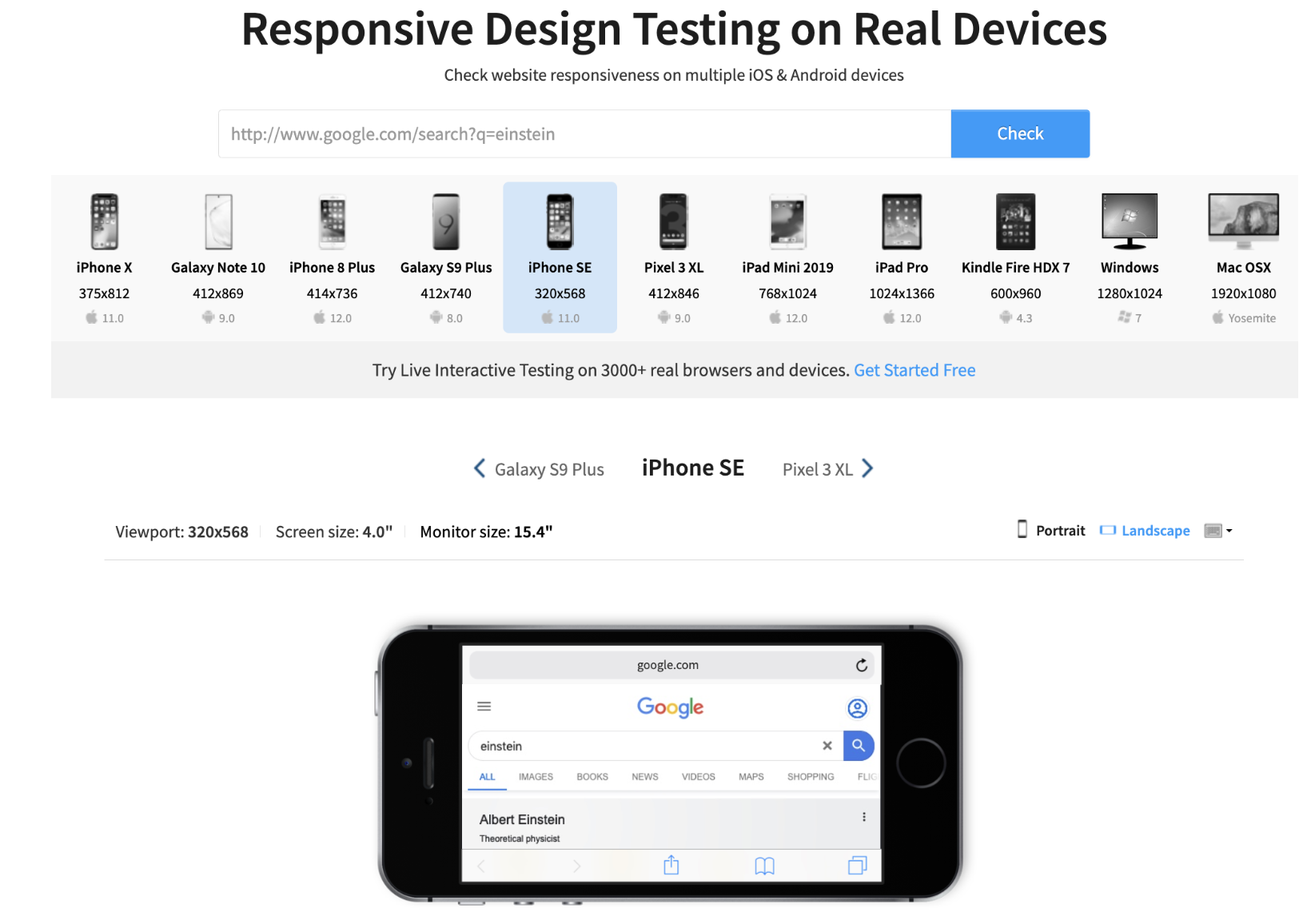 Responsive Design Testing on Real Devices