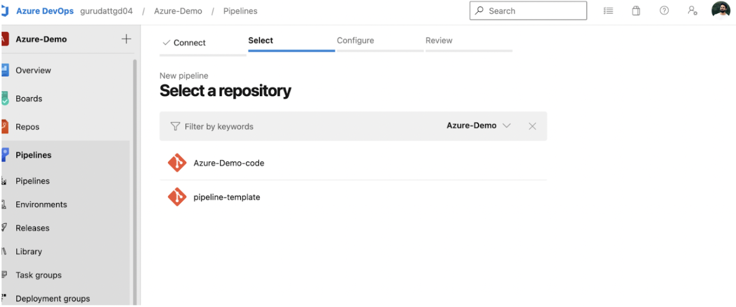 Select Code Repository to run Cypress Tests in Azure DevOps 1
