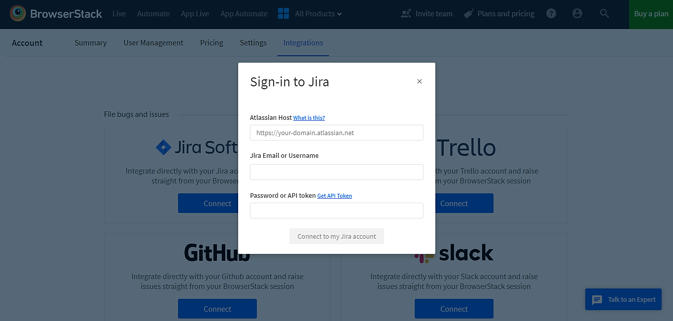 Sign in to JIRA