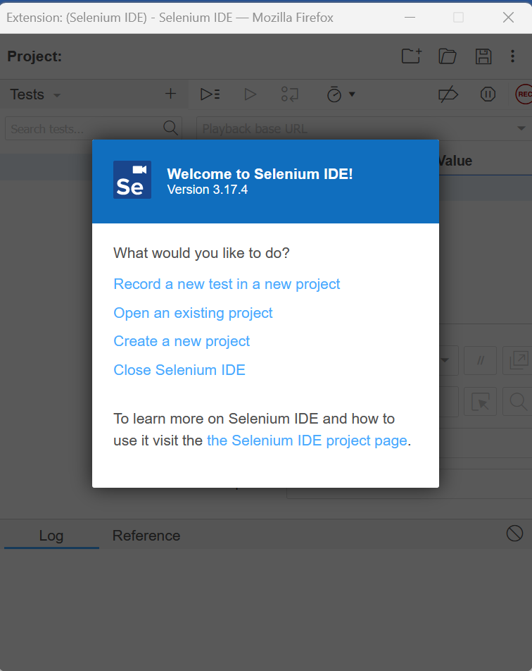 Selenium IDE for Firefox
