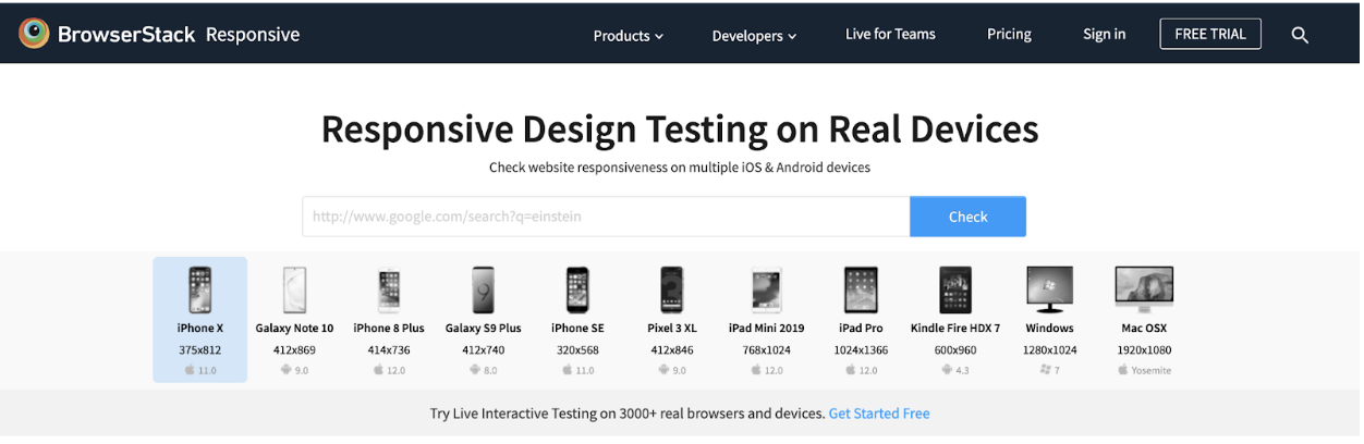 Testing CSS Media Query on BrowserStack Responsive