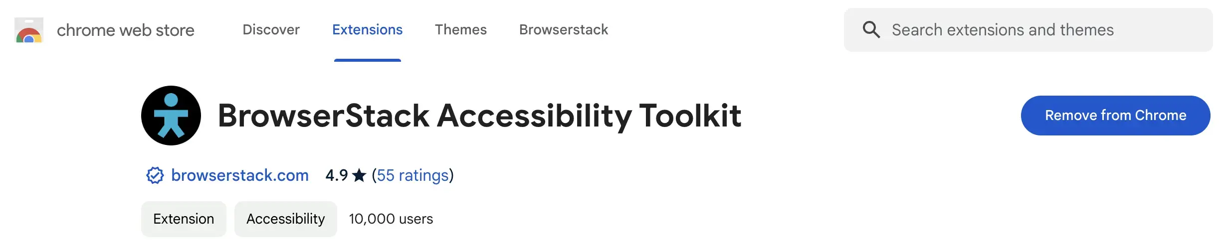 BrowserStack Accessibility Toolkit Chrome Extension