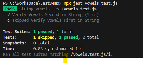 Jest vowels test