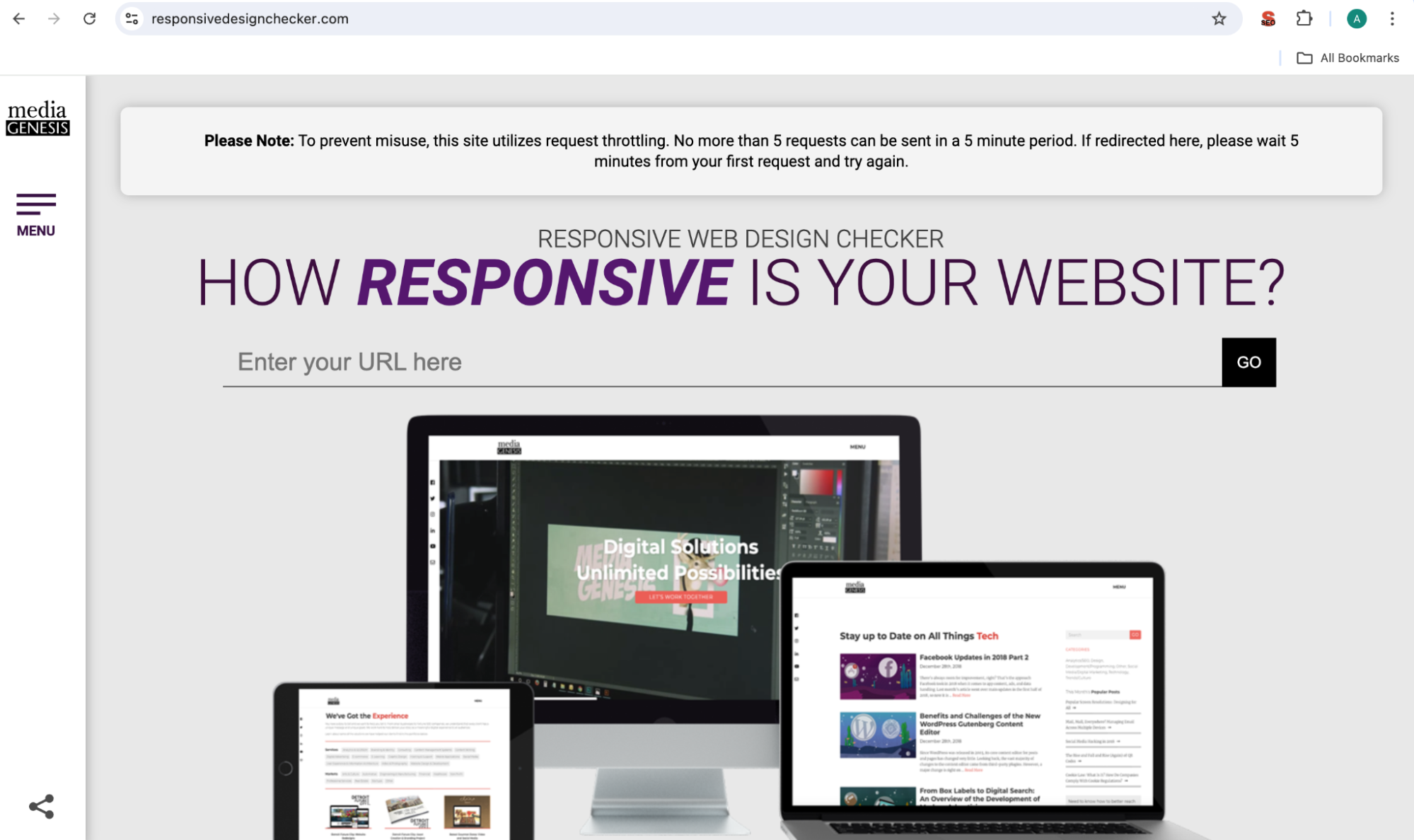 Responsive web design checker