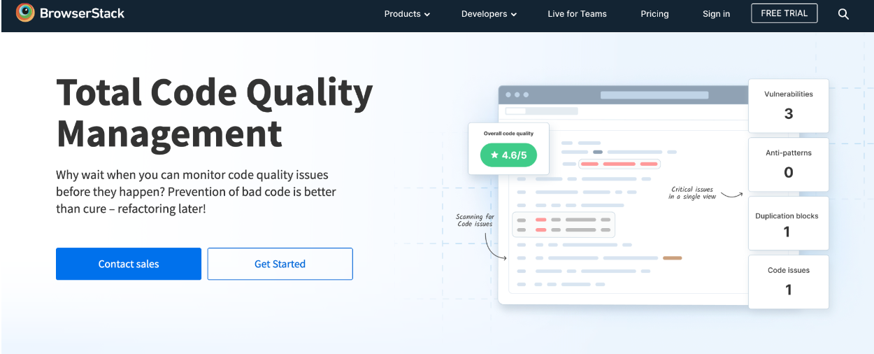 Browserstack Code Quality tool