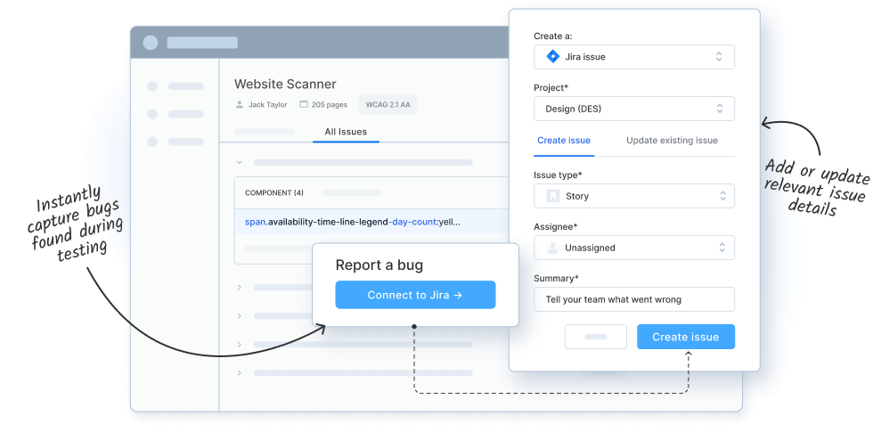 Capture and report accessibility issues instantly