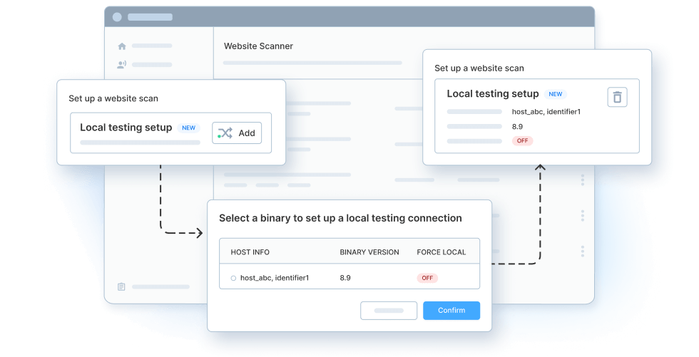 Scan internally hosted web pages