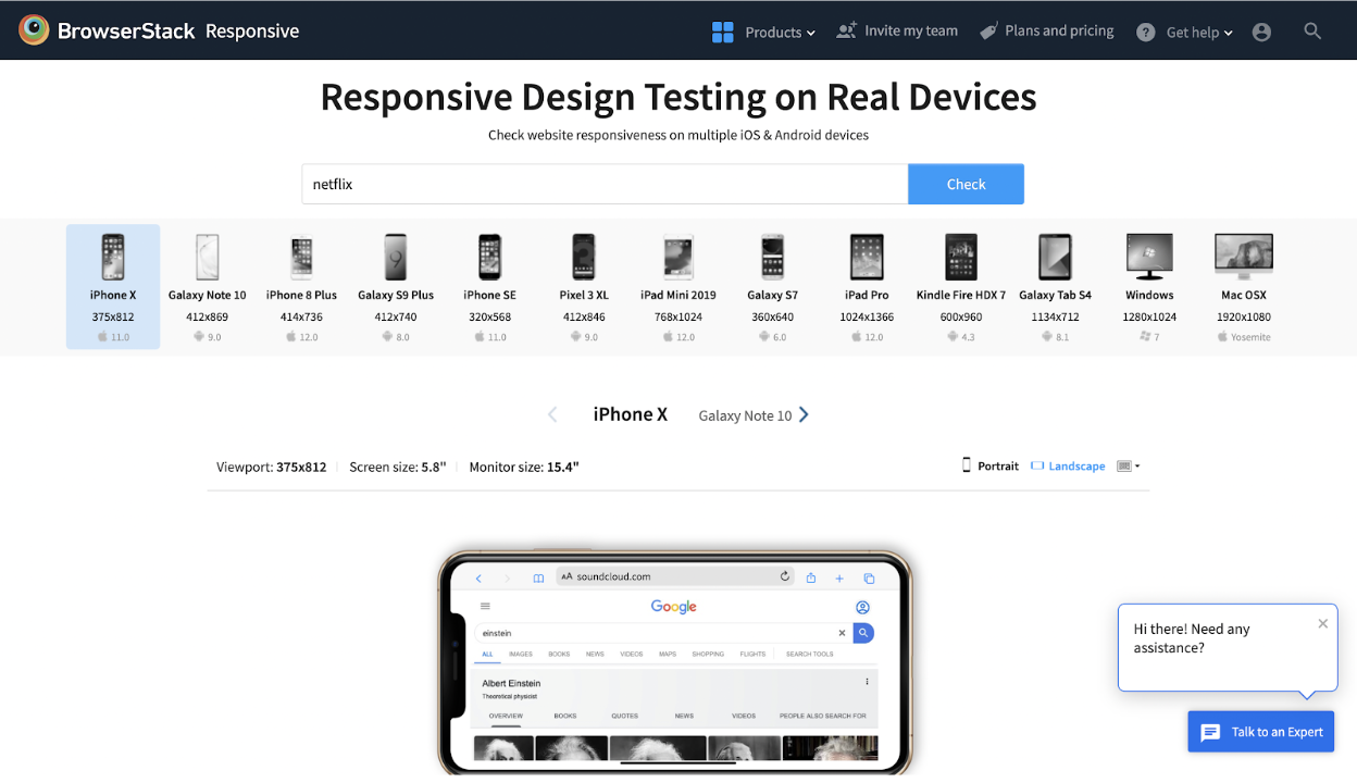 Test Responsive Website on Real Devices with BrowserStack Responsive