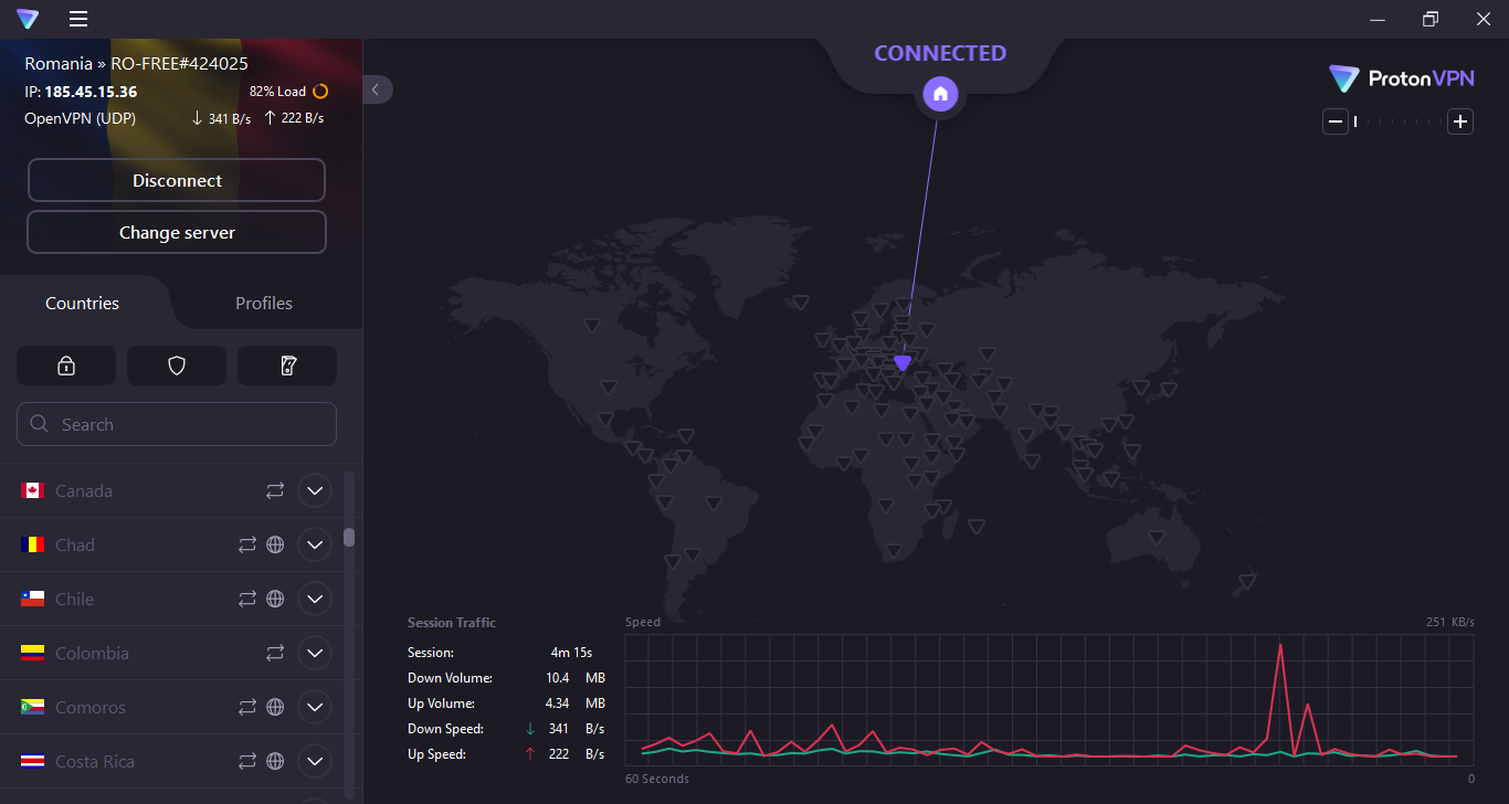 VPN select location