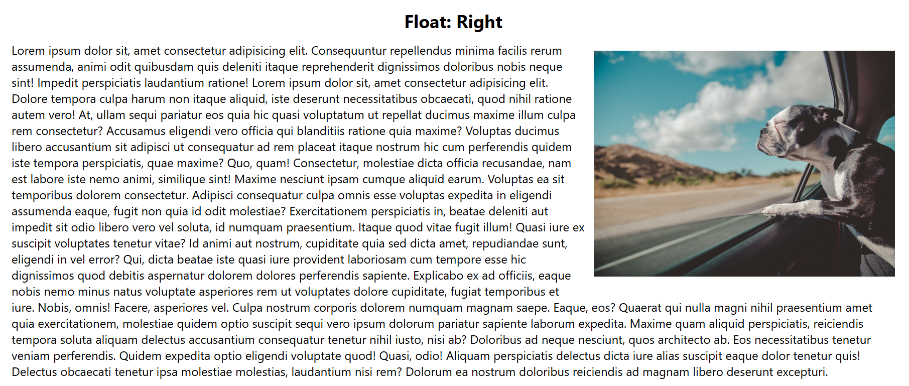 float right