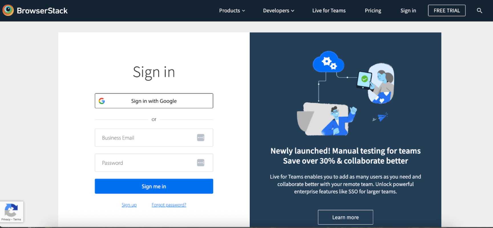 Log in to BrowserStack