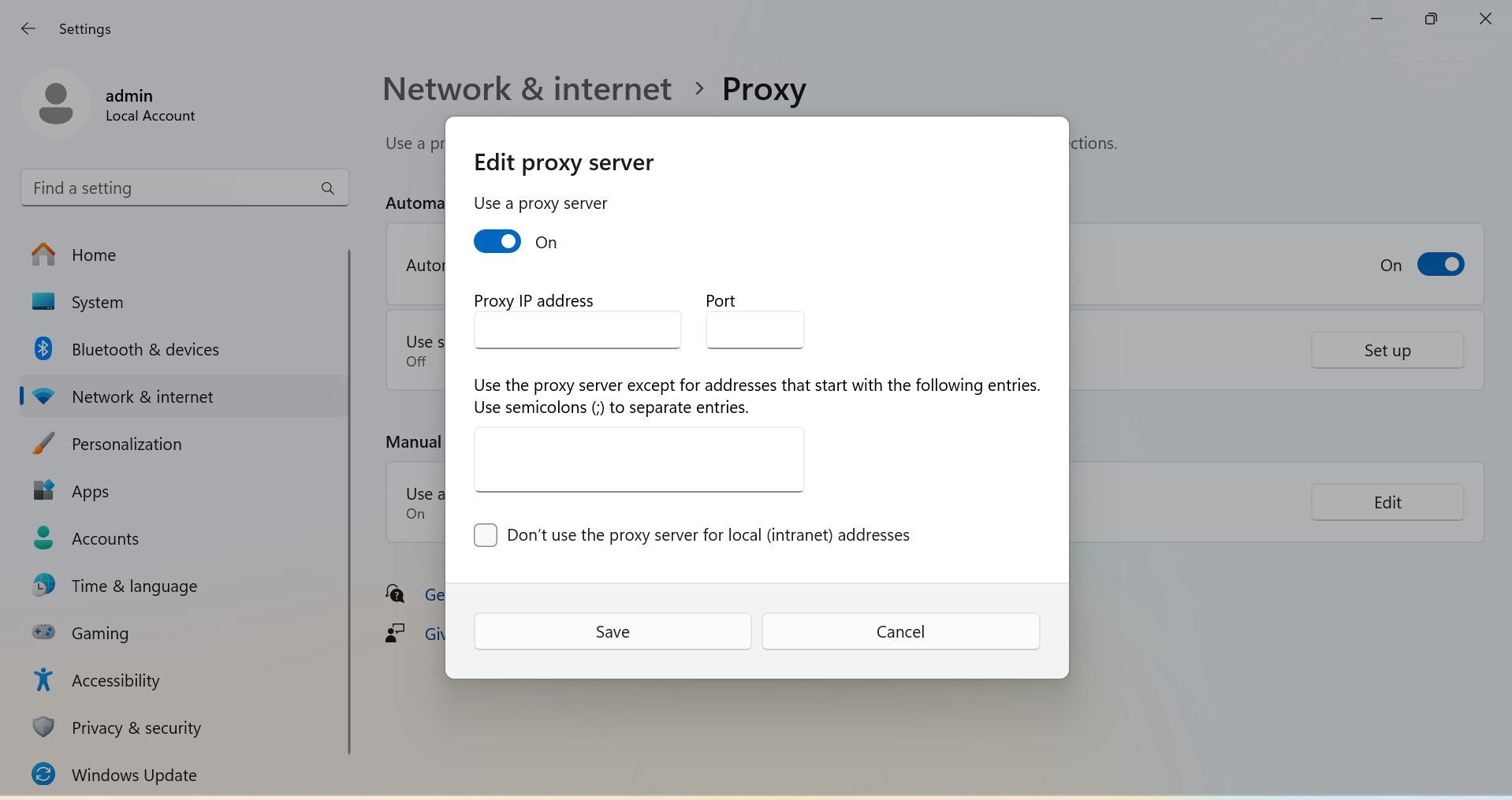 Windows proxy