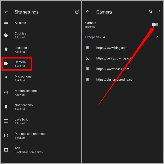 Allowing Camera Access on Chrome Mobile Android