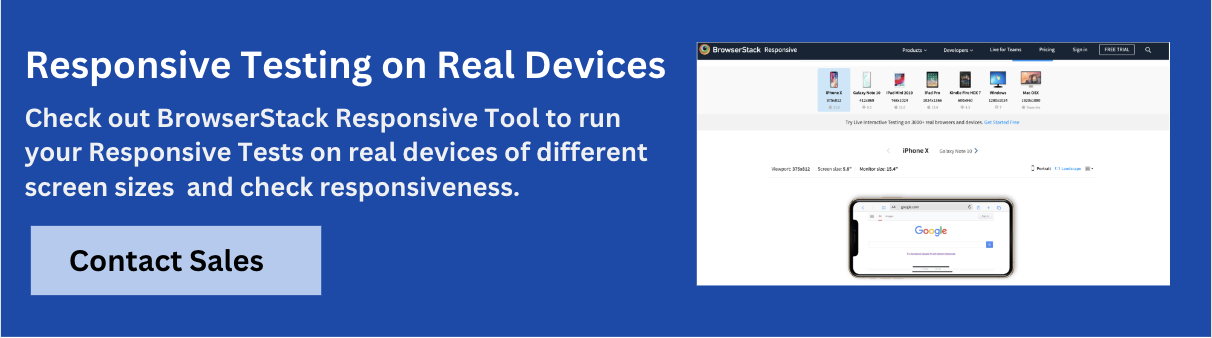 BrowserStack Responsive Testing Banner