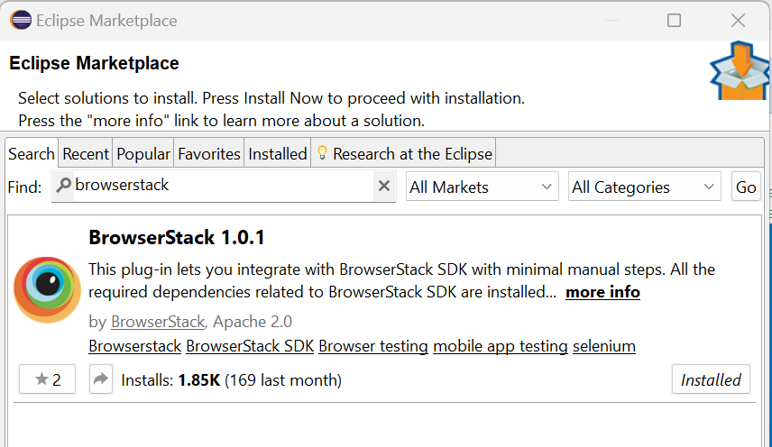 Open Eclipse Marketplace