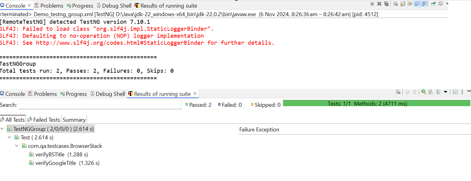 Exclude/Include Test Cases with Groups