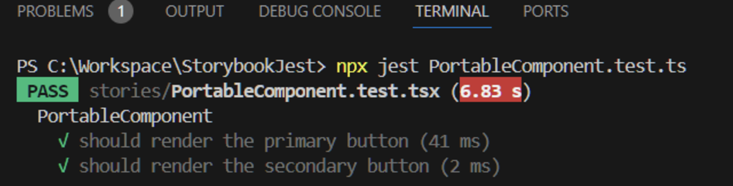 Example of Jest Test for Portable Stories