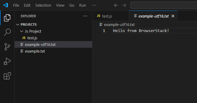 Example with Different Encoding UTF 16