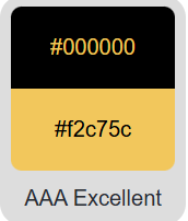 Dark brown on pale yellow