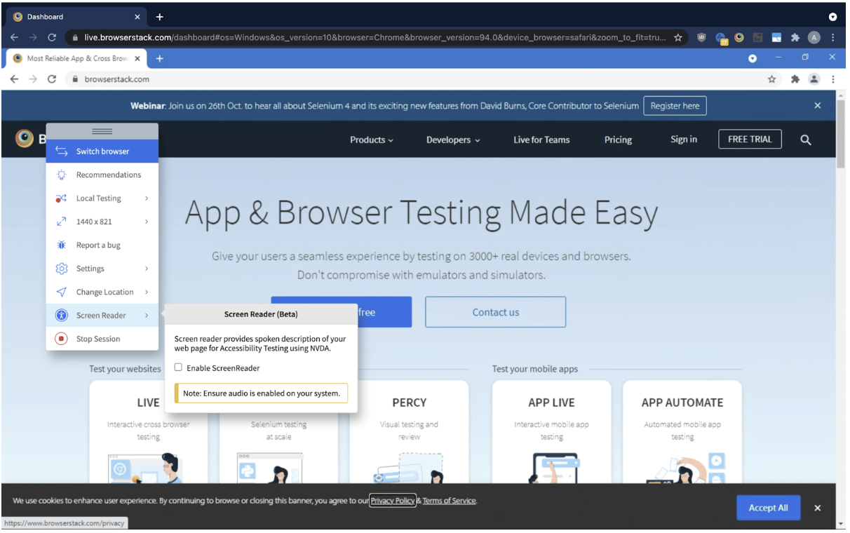 Enable ScreenReader 