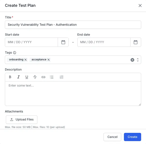 How to create a test plan in BrowserStack Test Management Step 2
