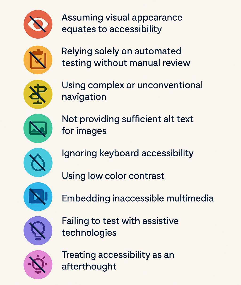 Mistakes to avoid in creating Accessible Web Design