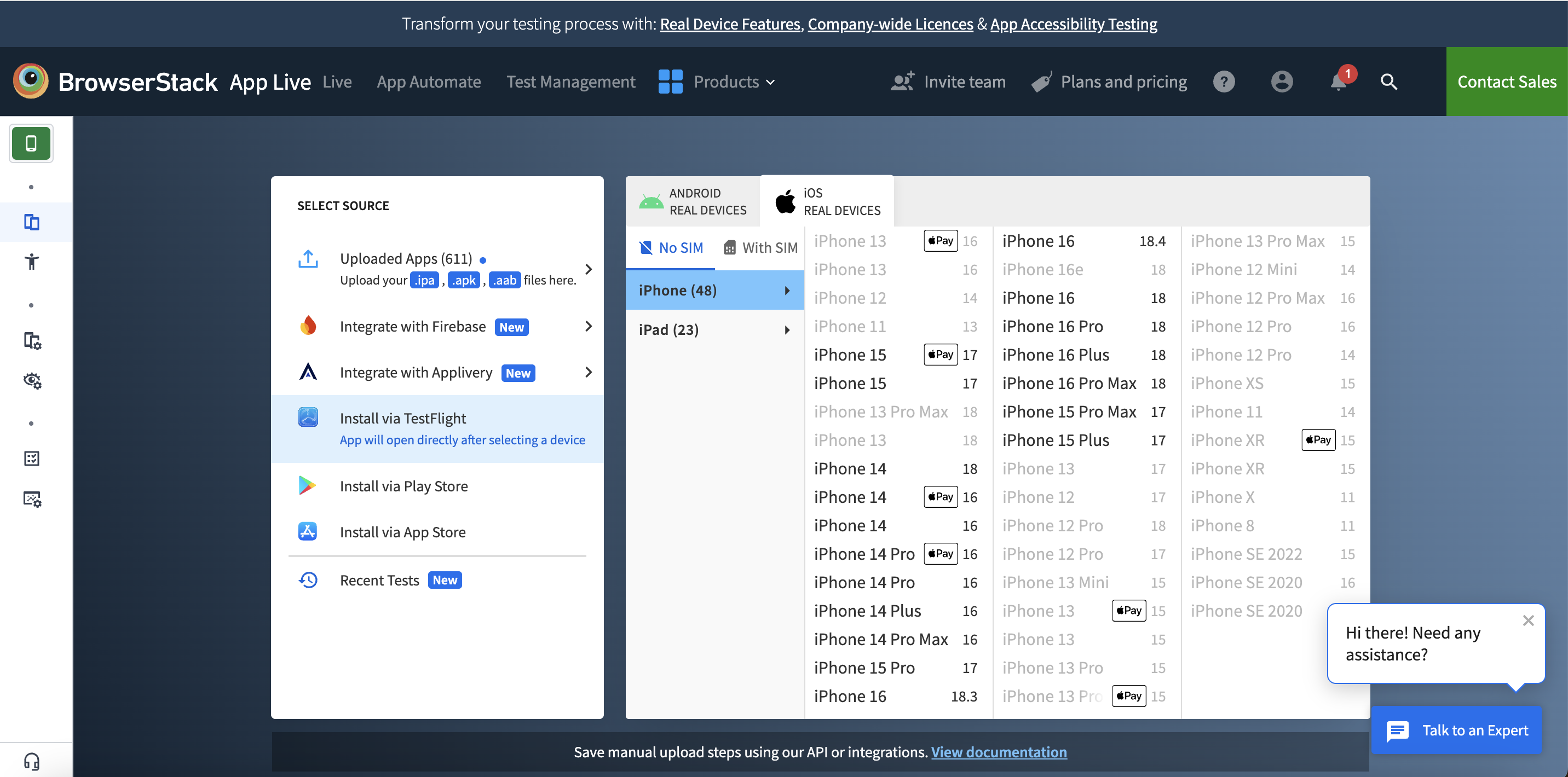 Select App LiveAutomate