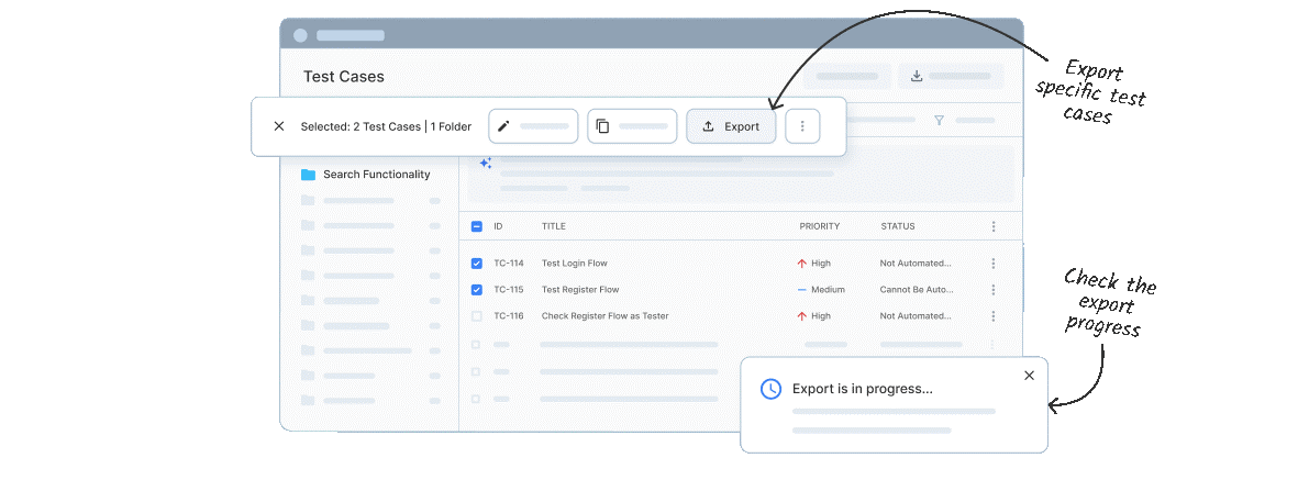 Test Cases Export