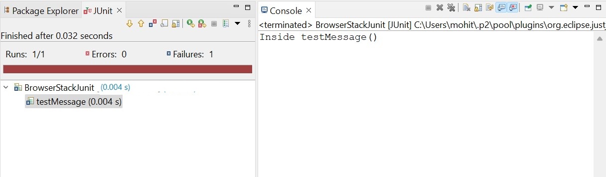 failed test junit5