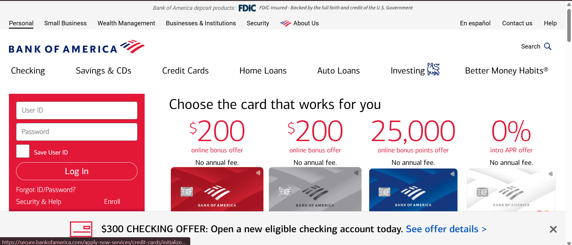 Bank of America – Financial Services