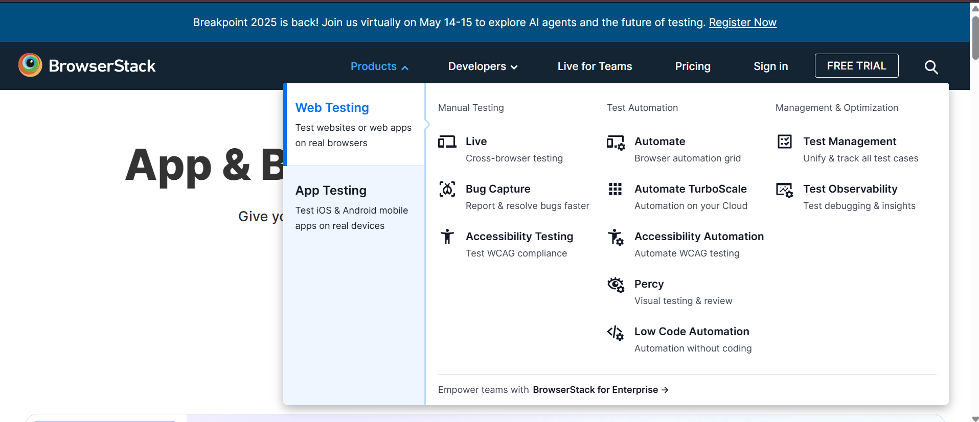 BrowserStack – Web and Mobile Testing Platform