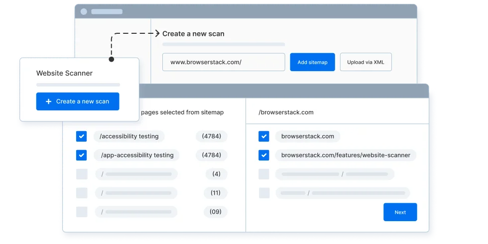 Create a scan using sitemaps