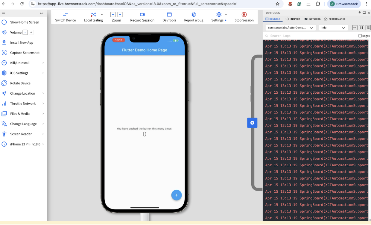 Interact with your app in real time to test responsiveness