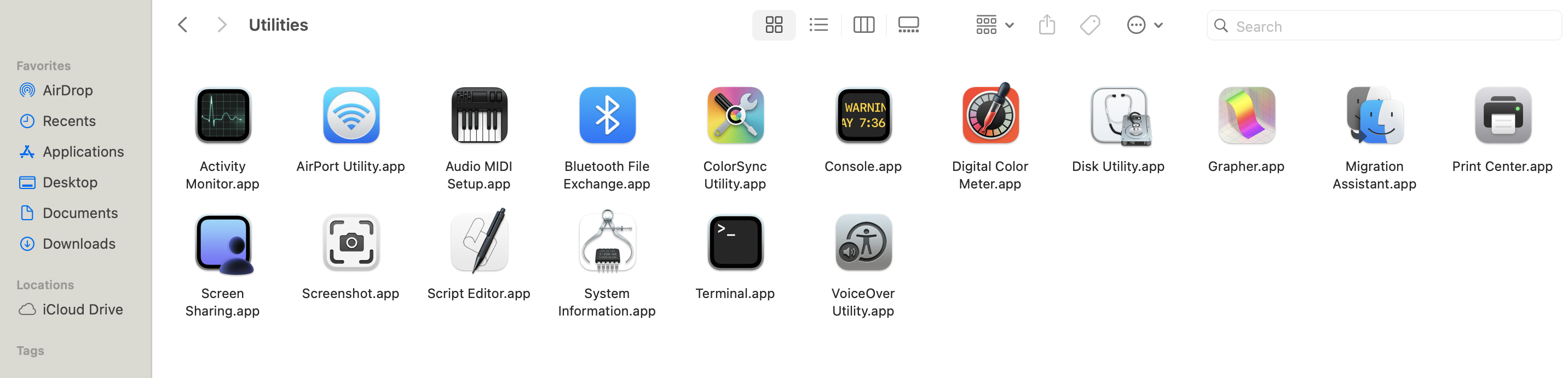 Open Utilities Folder