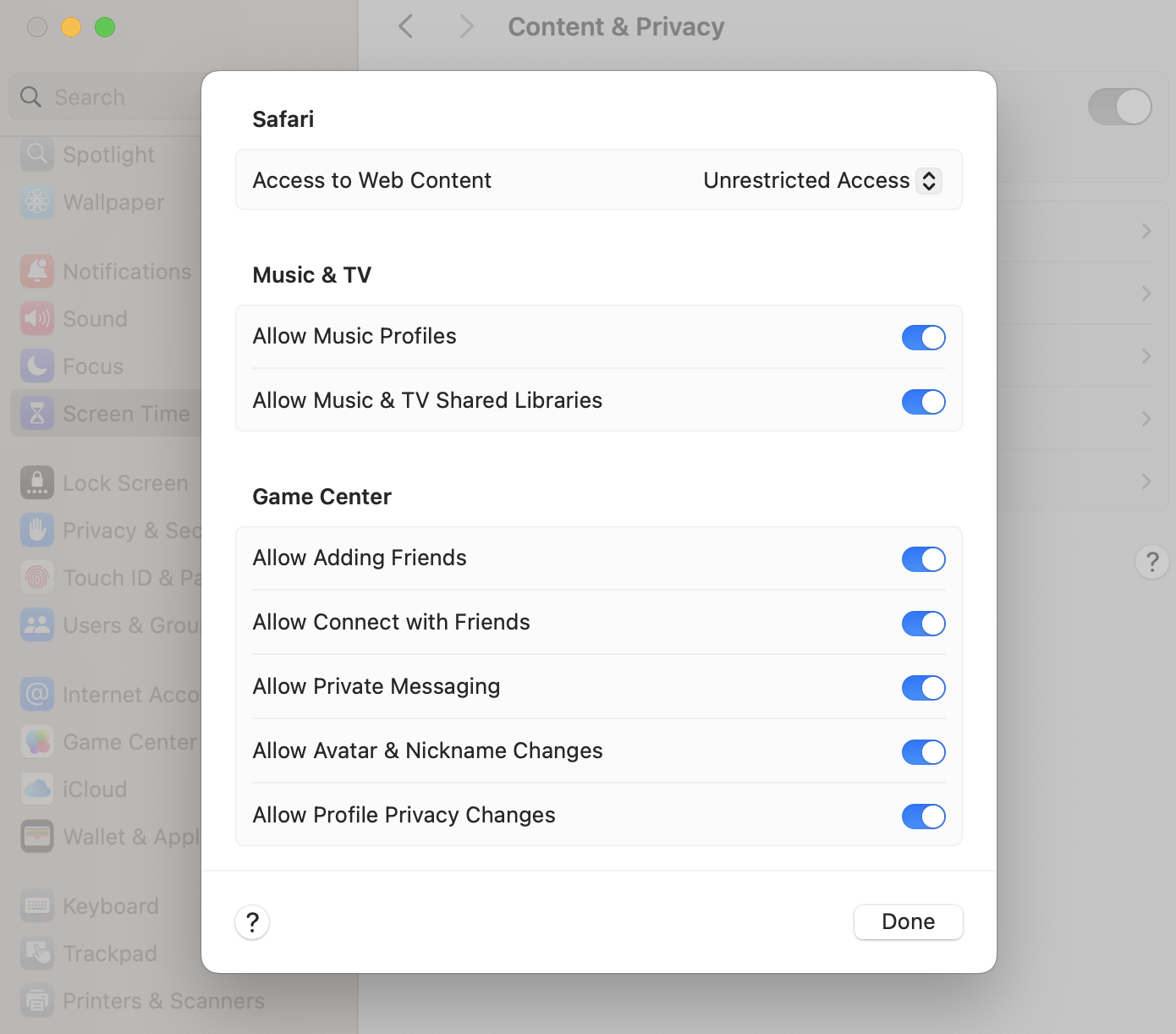 Select unrestricted Access