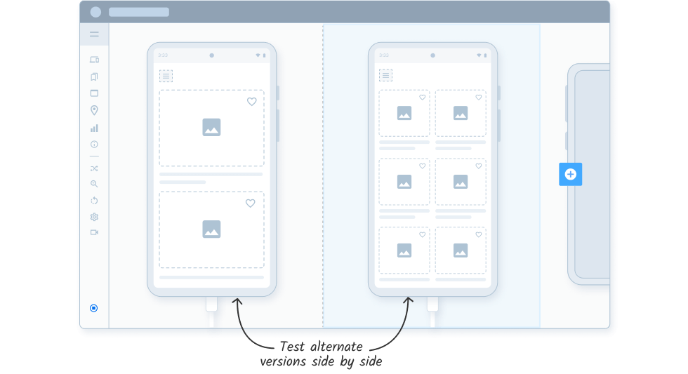 Test app variations side-by-side