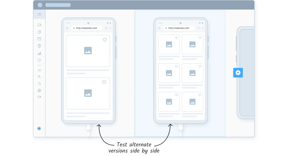 Test website variations side-by-side