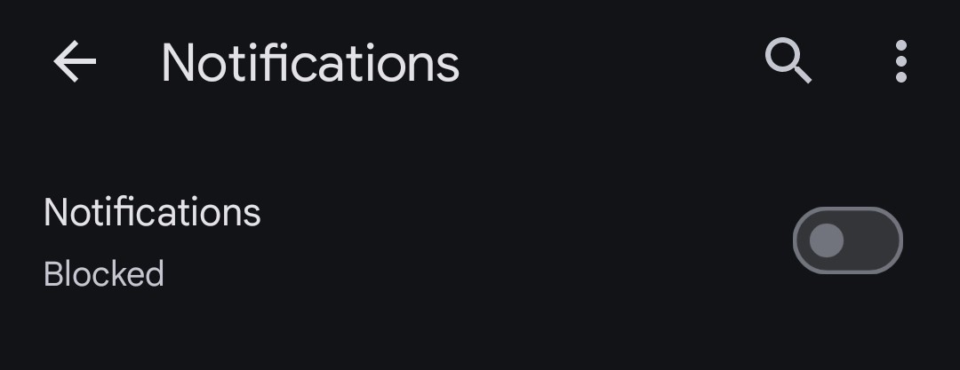 Toggle off Notifications