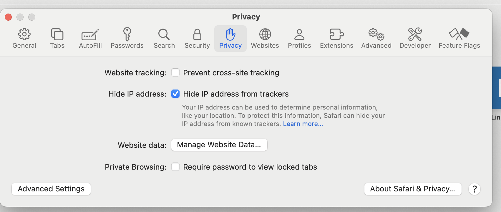Uncheck Prevent cross site tracking