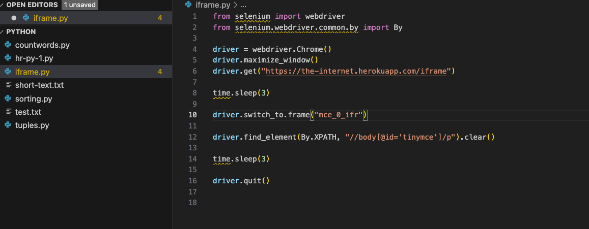 iFrame Switch with ID with Selenium Python 