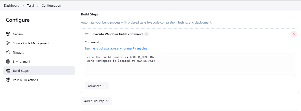 Accessing Variables directly in batch build step