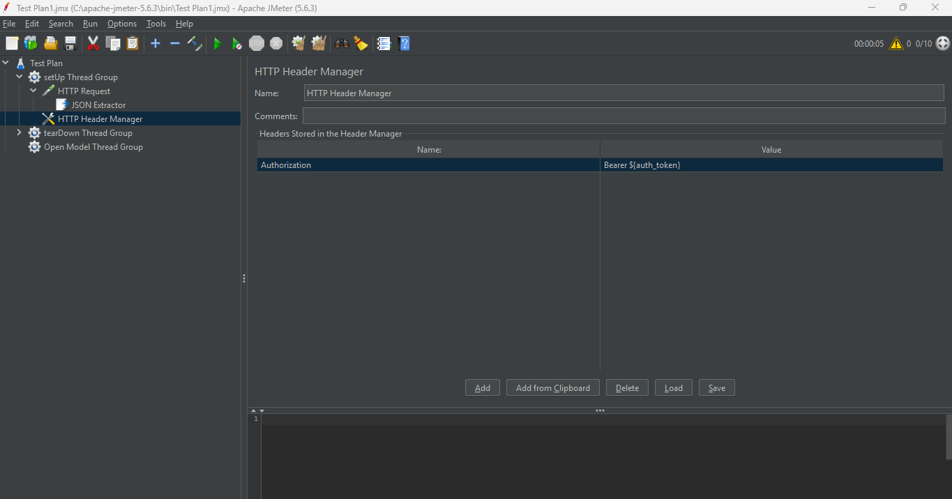 Adding extracted token in header manager JM5