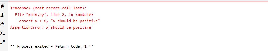 Assertion failed in Python output
