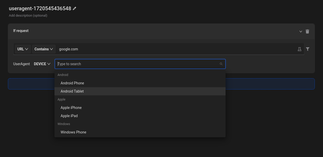 Change Custom useragent in Chrome Requestly
