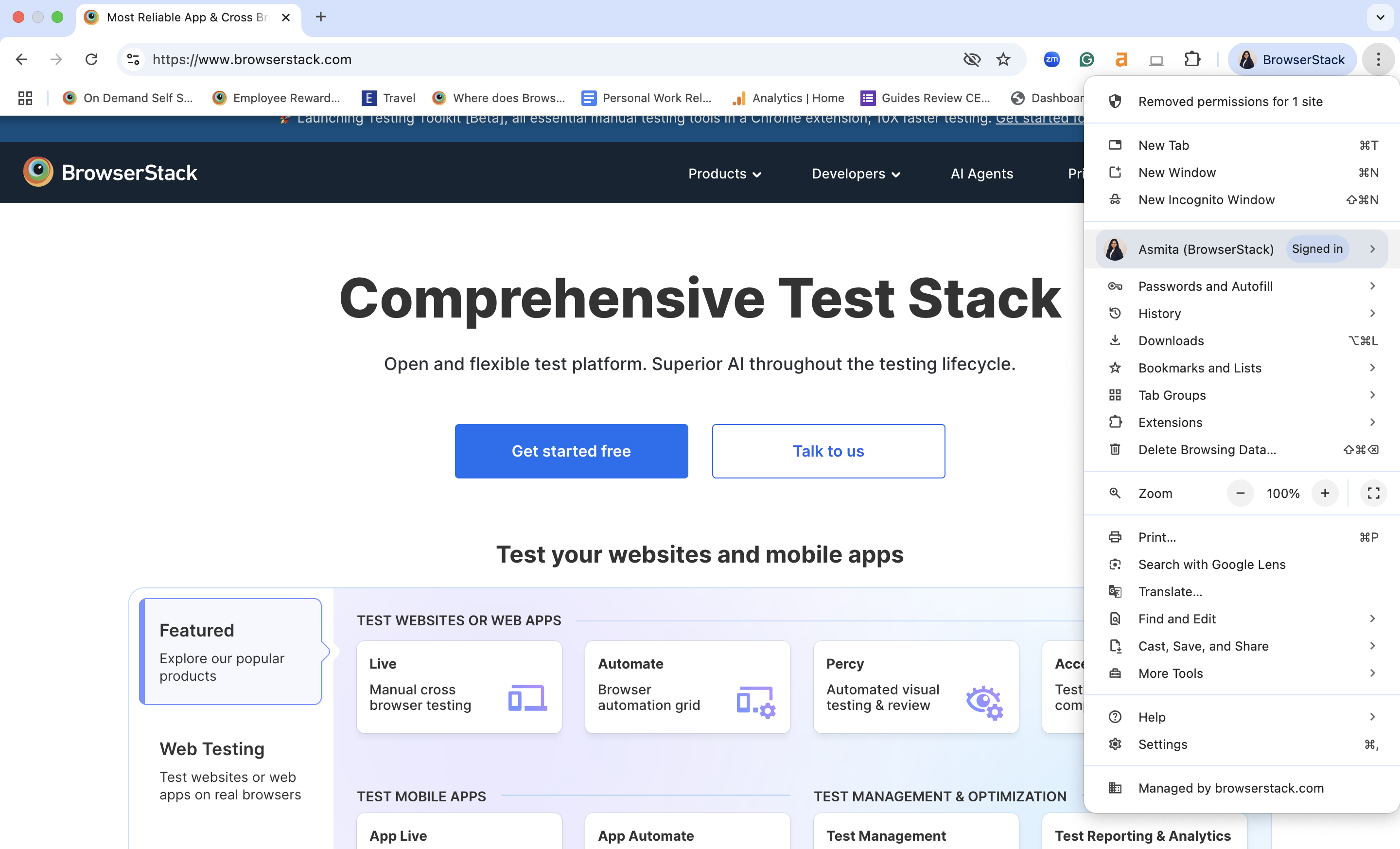 Click the three dot menu in the top right corner of Chrome 