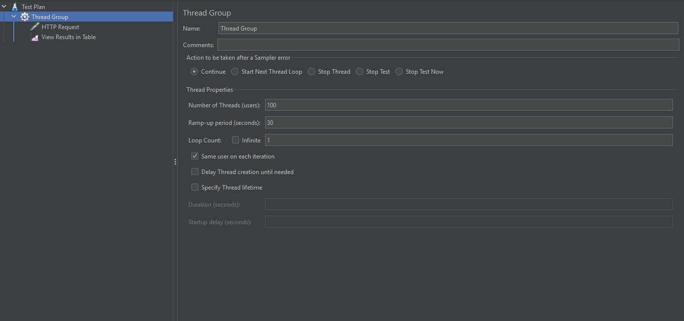 Creating thread group
