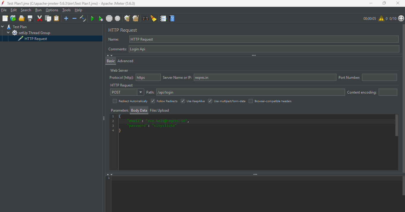 How to add HTTP Request in setUp Thread Group JM3