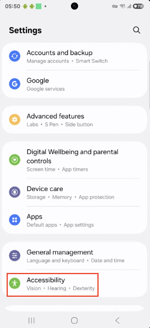 How to enable Accessibility Permission in Android Step 1