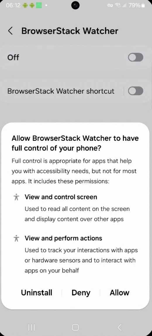 How to enable Accessibility Permission in Android Step 4